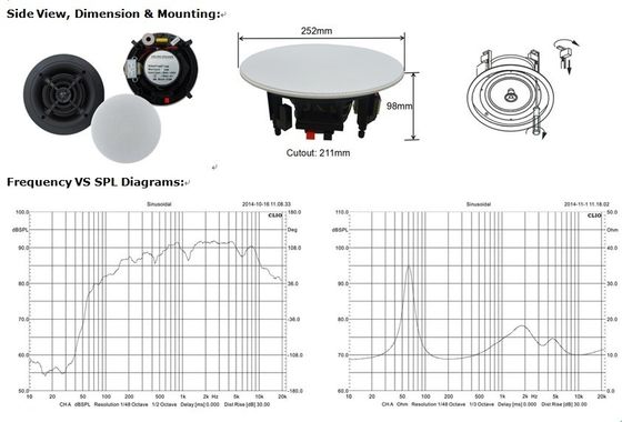 profesional del altavoz del sistema PA 6&quot; altavoz de techo Frameless