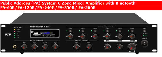 Amplificador público del PA de las zonas del sistema de direcciones 6 con USB/SD