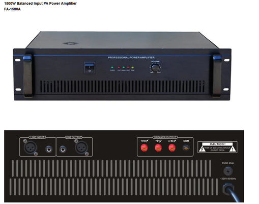 Amplificador de potencia entrado equilibrado 20000W profesional del amplificador de potencia 1500W del PA