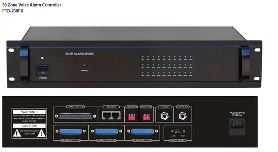 Sistema de altavoz del PA del regulador de la alarma de la voz de 30 zonas